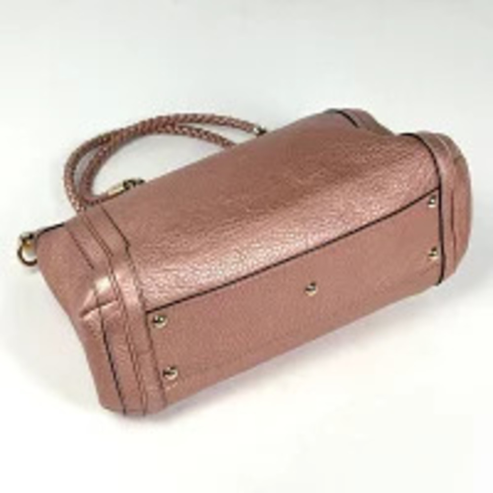 Gucci Bella Handbag Bamboo Leather Pink 2way